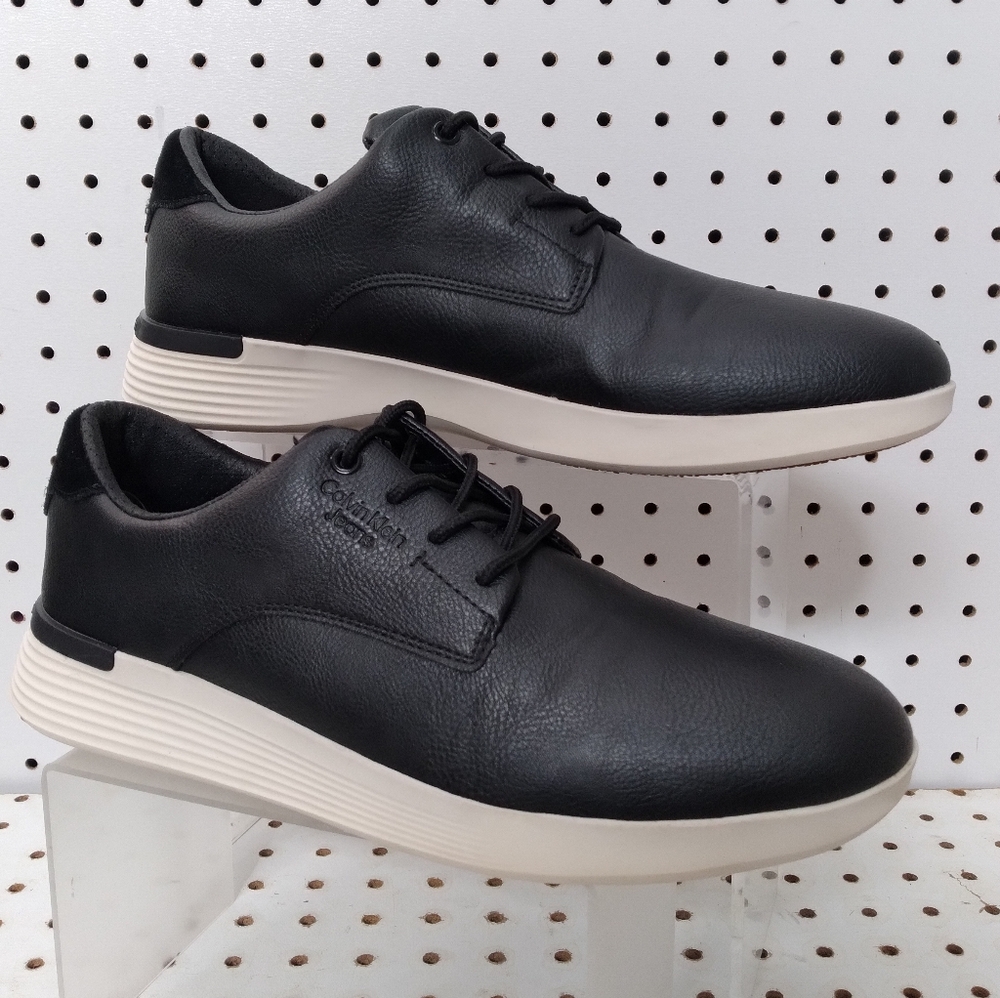 Calvin Klein Men's Black Shoes Sneakers Comfort Footbed Lace-up Zs 9.5 US